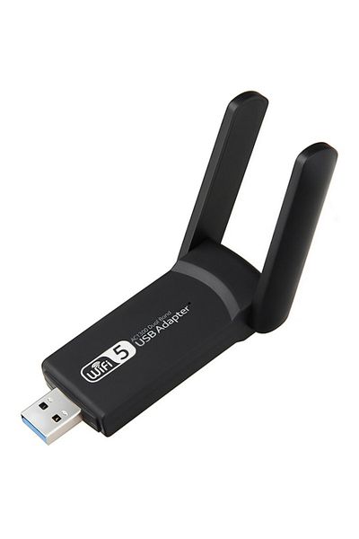 OEM Adaptor Wireless Dual-Band, Wifi Ethernet, 2.4 Ghz - 5Ghz, 1300 Mbps, USB 3.0, 2 Antene, Compatibil