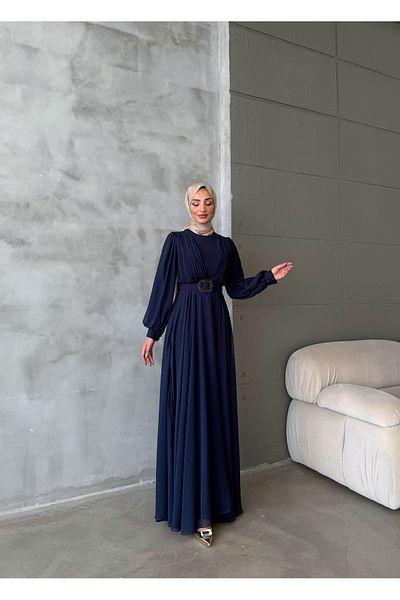Aranlı tekstil Chiffon Fabric Tettured Dress/Evening Dress