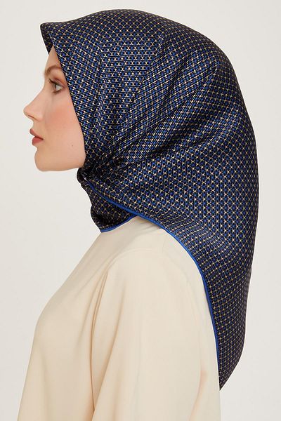 Armine Silk Scarf 2025 Winter - 9210-80 Navy Blue Saks Sura