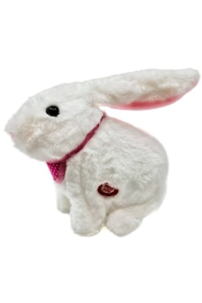 OEM Interactive Plush Bunny, Hops, Moves Ears and Snout, Lights Up, Sings in Romanian, White, 24 cm, Bat