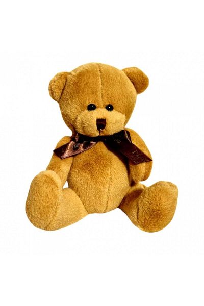 OEM Plush Toy, Bear with Satin Bow, 19 cm, Brown