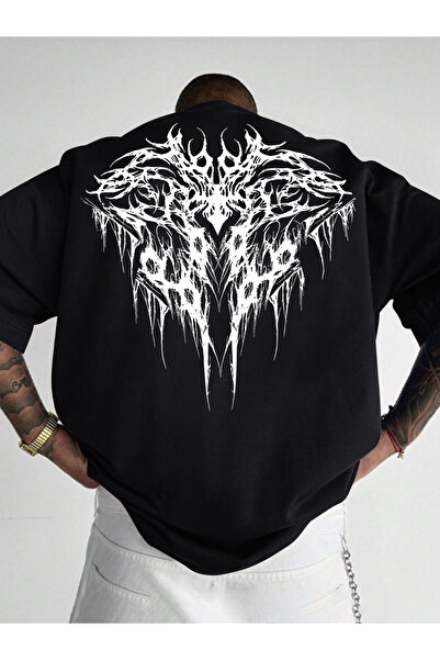 cc collection Erkek oversize Gotil Desen baskılı T-shirt rahat ve şık Tasarım