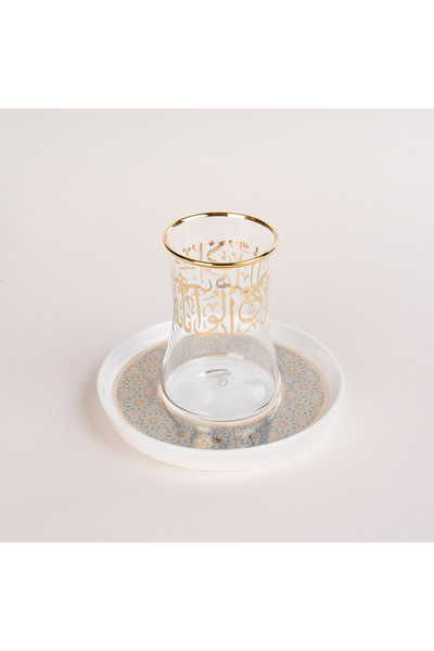 Dallaty white porcelain and glass Tea and coffee cups set 18 pcs