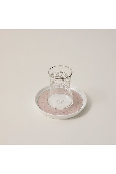 Dallaty white porcelain and glass Tea and coffee cups set 18 pcs