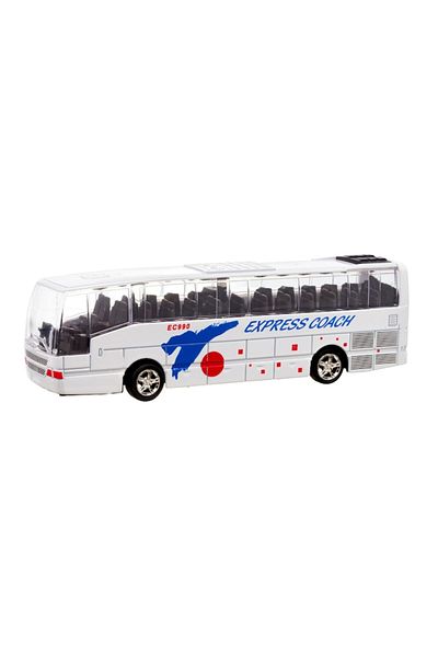 OEM Masina metalica, autobuz express coach cu sunete si lumini, pull back, 1:70, alb