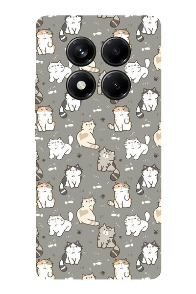 TechTree Redmi Note 14 Pro 5g Compatible Tiny Cute Cats Transparent Silicone ...