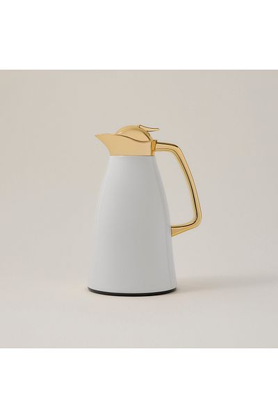 Dallaty steel vacuum flask falco white & gold 1L