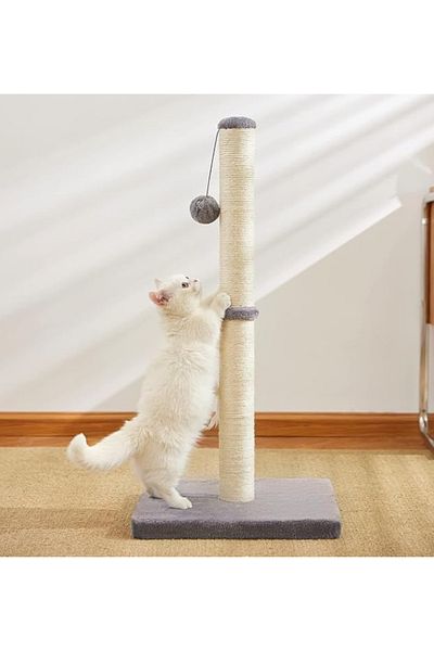 TRADE BAY Cat Scratching Post (32 inches/80cm Tall, Grey)