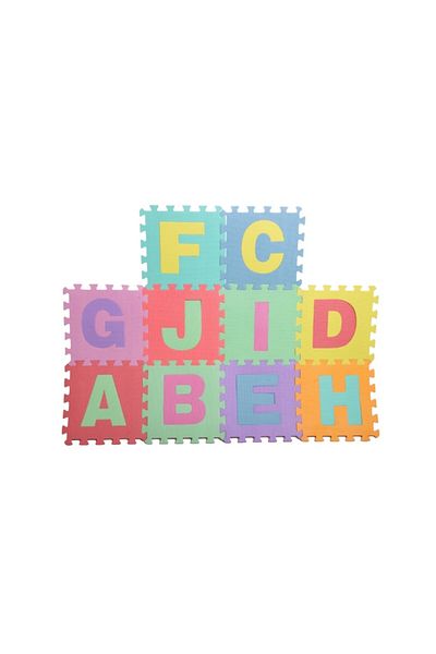 MalPlay Foam Puzzle Mat, 10 Pieces with Letters, 29x29 cm Multicolor