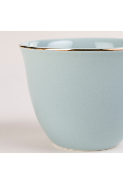 Dallaty Zukhroof turquoise porcelain and glass Tea and coffee cups set 20 pcs