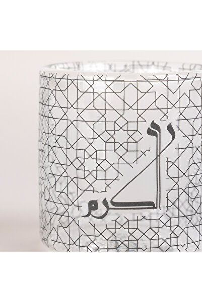 Dallaty glass with black patterns Tea and coffee cups set 18 pcs