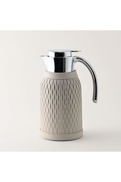 Dallaty 1.2L stainless steel vacuum flask silver & beige