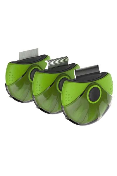 OEM Perie 3 în 1 pentru îngrijirea animalelor de companie, verde, 10 cm