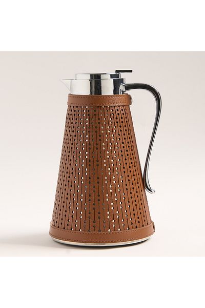 Dallaty brown leather vacuum flask 1L