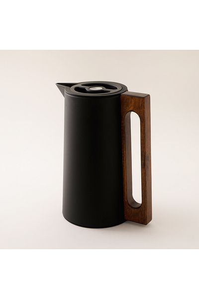 Dallaty Steel Vacuum Flask Flask With Wood Handle 1L, Black