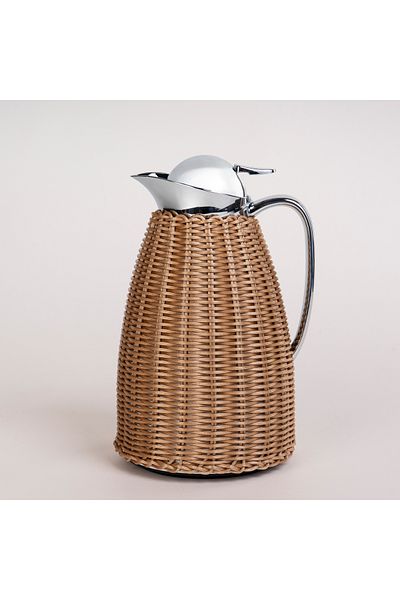 Dallaty Stainless Steel Vacuum Flask Rattan With Design Of Bamboo Light Brown 1L