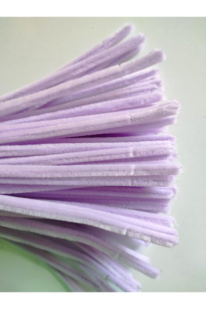 hyc heryerçiçeklenir 25 Pieces of Lilac Chenille, Feathered Wire Suitable for Flower Making, 30 cm 6 mm