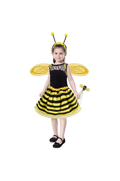 QBT Costum Zână Albină, culori galben și negru, mărime unică, 4 elemente