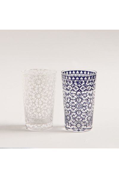 Dallaty Bahja blue glass 6 pcs tea cup set