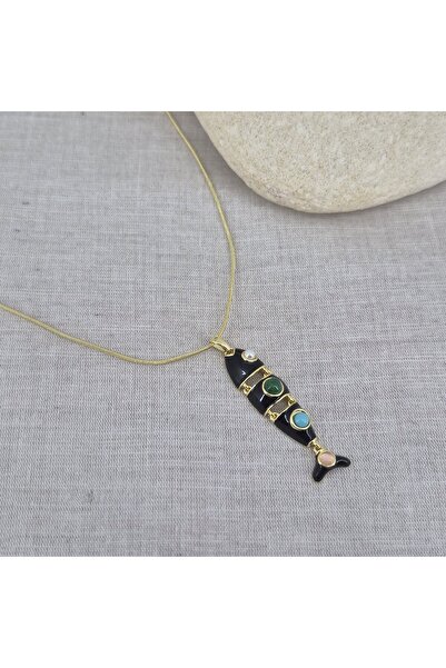 PİNA HEDİYELİK AKSESUAR ÇELİK KOLYE MİNELİ KOLYE BALIKLI KOLYE BALIK KOLYE İN...