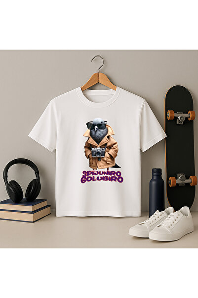 BLITZ ISTANBUL SpijuniroGolubiro Tricou pentru copii cu imprimeu italian Brainrot Design, Detective Pigeon 4-13 ani