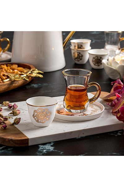 Dallaty glass tea and coffee set 18 pcs