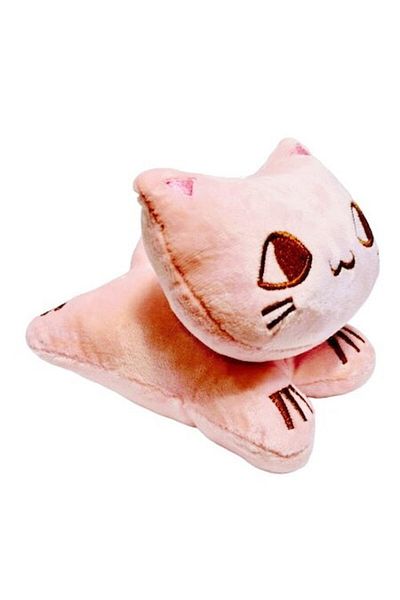 OEM Plush Toy, Embroidered Details Cat, Pink, 18 cm