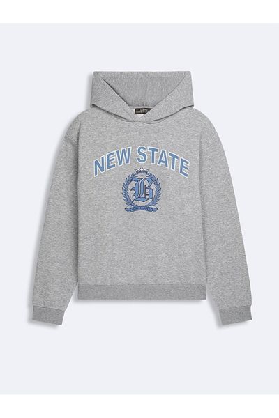 Ltb Printed Hooded Regular Fit Sweatshirt Without Zipper