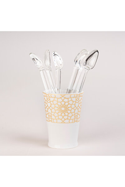 Dallaty Zukhroof white with gold prints Ottoman tea and coffee cups set 28 pcs