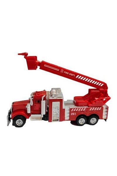 OEM Metal car, model firetruck with 6 wheels, adjustable arm, red, 14 cm