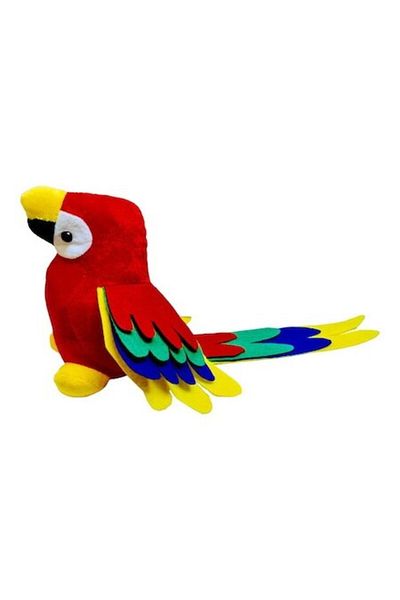 OEM Stuffed toy, Goki, velvety parrot with sounds, multicolored wings, and hanging possibility, red, 20