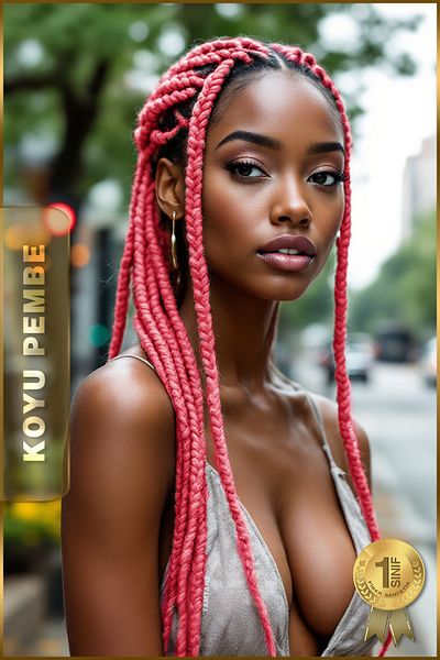TAM TARZ Fiber Synthetic Hair for African Braid Rasta and Box Braid - Dark Pink