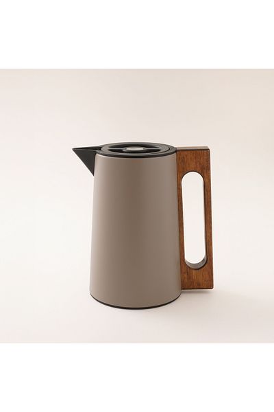 Dallaty Steel Vacuum Flask Flask With Wood Handle 0.6L, Light Beige