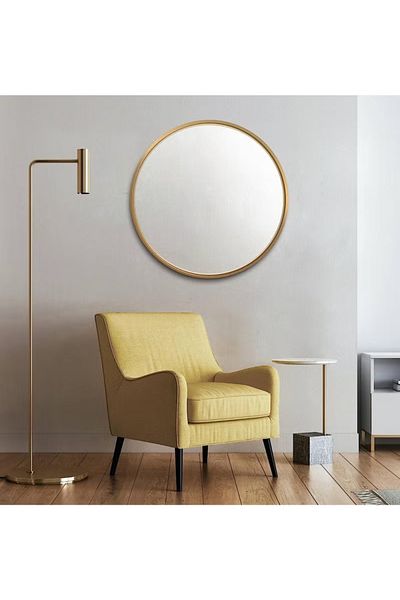 Gerenic Round Wall Mirror with Aluminum Metal Frame for Living Room, Entryway, Vanity, Bathroom