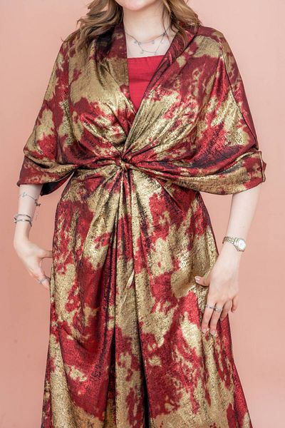 IKKXA Shimmer Wrap Design Elegant Jalabiya