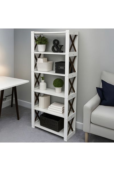 Kreslo Storage cabinet with open shelves - Height: 163 cm, Width: 73 cm, Depth: 27 cm