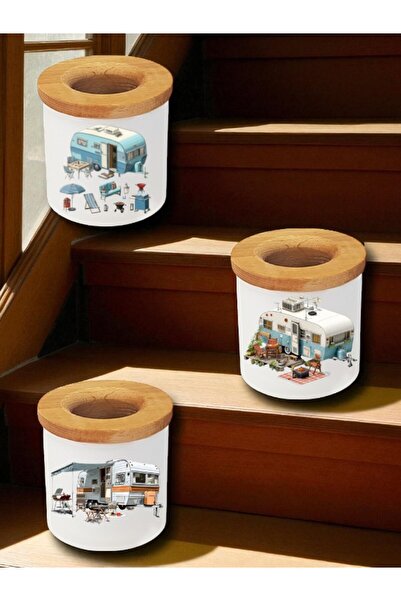 lili hediyelik حافظة أقلام مطبوعة على شكل 3 قطع للتخييم والقوافل - أدوات منزل...