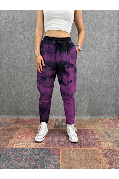 FıttingRoom Elastic Waist Carrot Patterned Trousers
