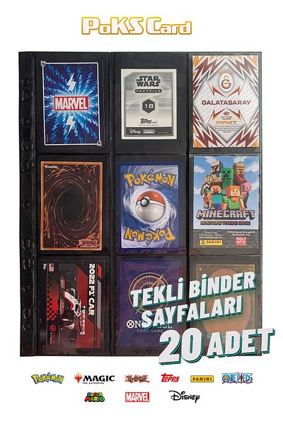 Pokscard Single Page Card Albums (Total 20 Pages 360 Card Holder)