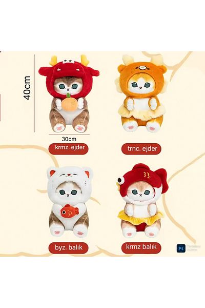 NB market White Cat Mofusand Plush Toy Mega Size 40cm Collectible Mofusand Cat Plush
