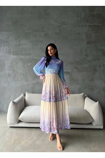 suphias Imported Chiffon Fabric Lined Dress (Including Girdle)