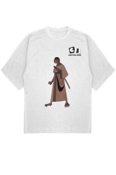 SVART WEAR Travis Scott Samurai Jack Printed T-Shirt Oversize Unisex Tee