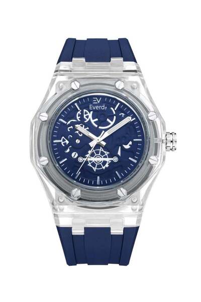 everd Modern Men's Watch with Rubber Strap and Transparent Dial