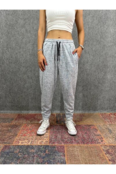 FıttingRoom Elastic Waist Carrot Patterned Trousers