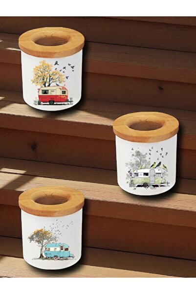 lili hediyelik Настолен държач за моливи от 3 части с щампа на птици и карава...