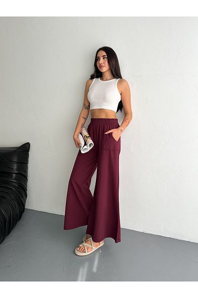 02Lady Fashion PANTALONI CU PICIOARE LATE DIN ȚESĂTURĂ GABARDINE CU TALIE ELASTICĂ