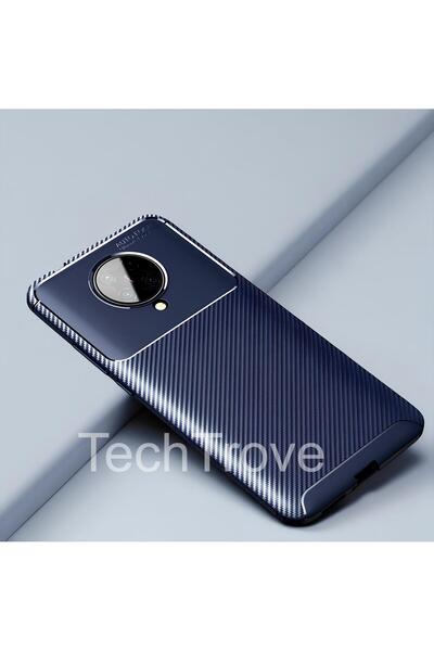 TechTrove Poco F2 Pro Kılıf Kamera Korumalı Darbe Emici Karbon Fiber Desenli ...
