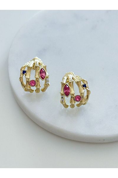 CHARMLUCKY Special Series Color Stone Hand Earring