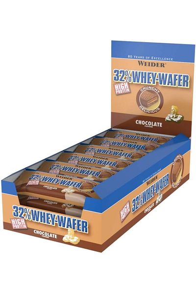 Weider Chocolate 35g Whey Wafer Bar - Pack of 12X35 Bars