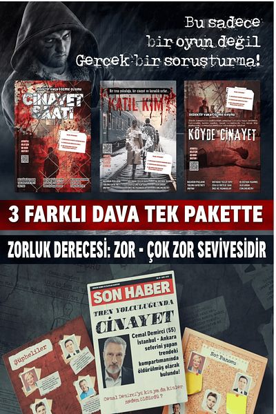 Kızıl Panda Yayınevi Detective Game Different Case File Single Package Murder Solving Killer Who Guilty Finding Game